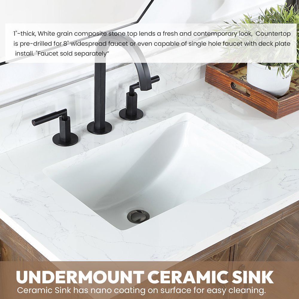 Javier 60" Free-standing Single Bath Vanity in Spruce Antique Gray. Picture 7