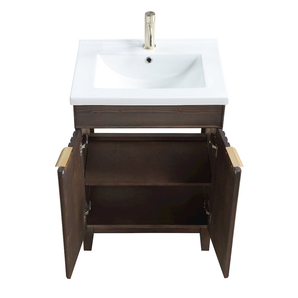 Palos 24" Free-standing Single Bath Vanity in Spruce Aged Brown. Picture 11