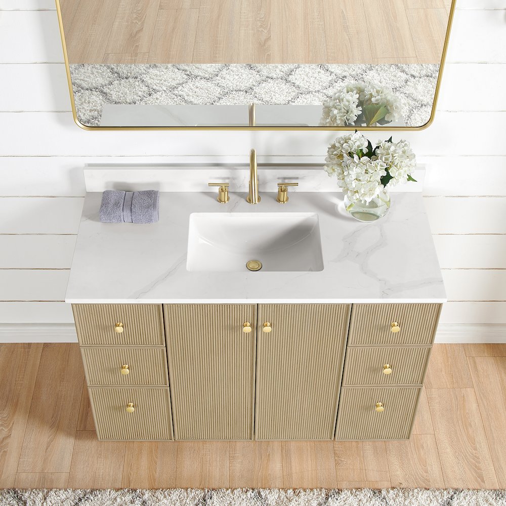 Oza 48" Free-standing Single Bath Vanity in Aged Natural Oak. Picture 6