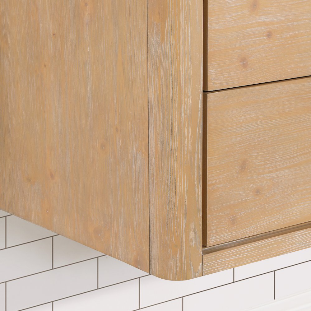 Cristo 48" Floating Single Bath Vanity in Fir Wood Brown. Picture 13