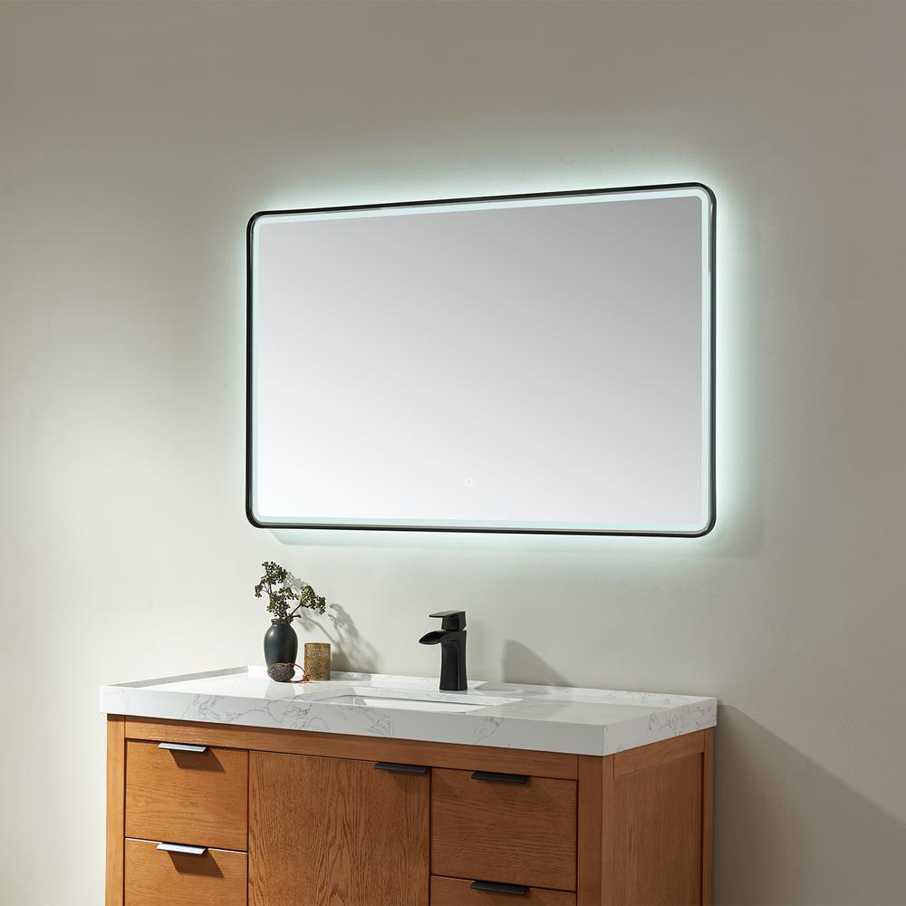 48'' Rectangle LED Lighted Accent Bathroom/Vanity Wall Mirror. Picture 5