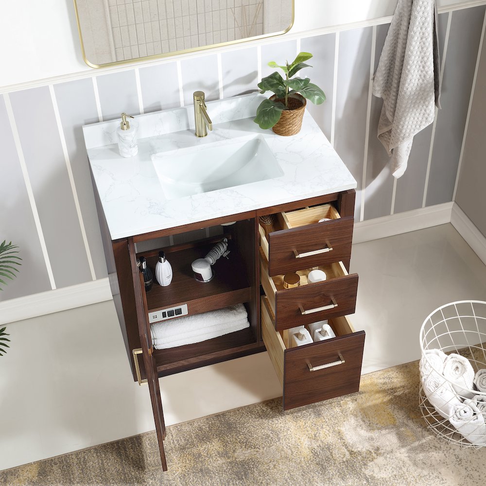 San 36" Free-standing Single Bath Vanity in Natural Walnut. Picture 6