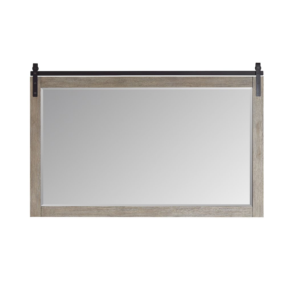 Cortes 60" Rectangular Bathroom Vanity Barndoor Wall Mount Mirror in Grey. Picture 1