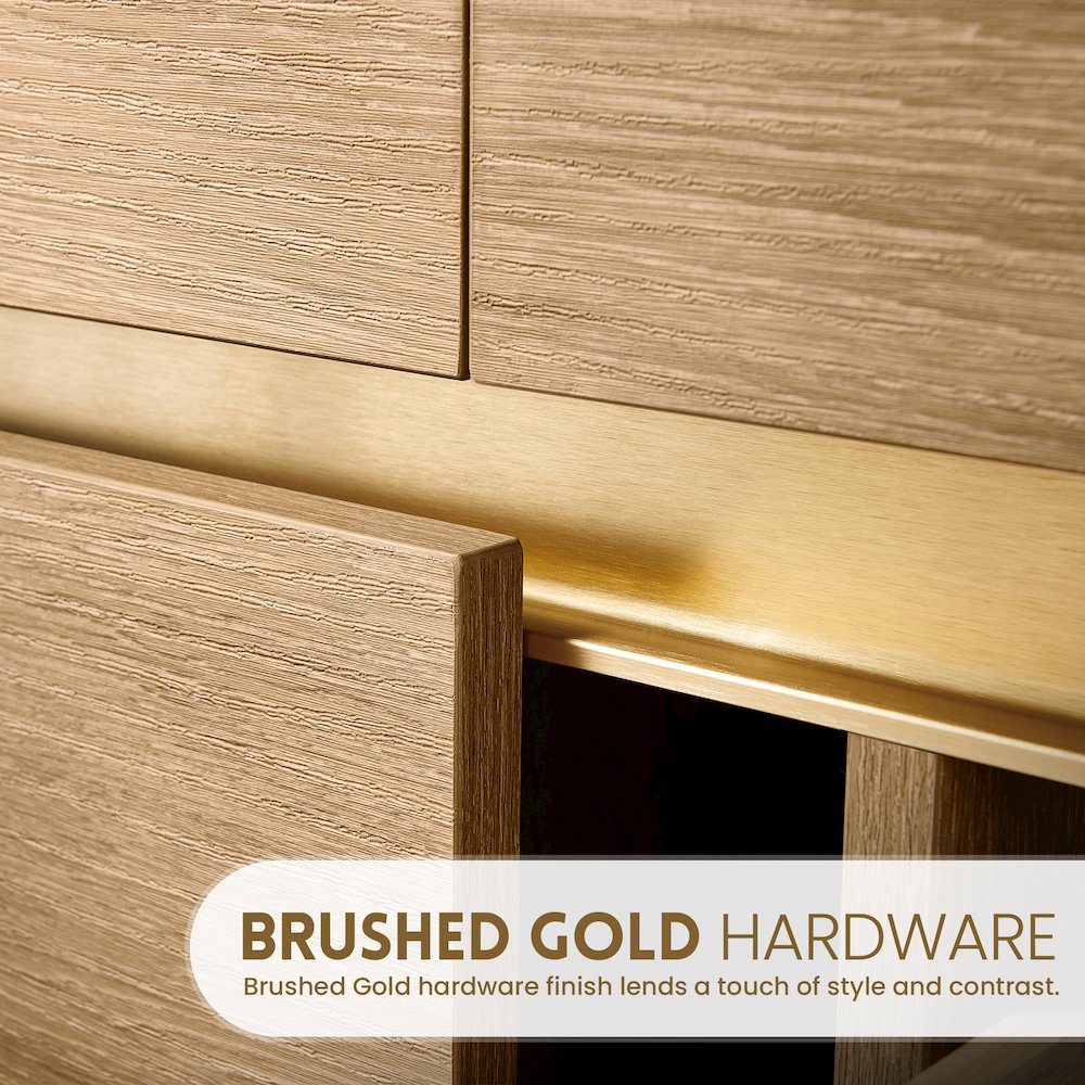 Huesca 84" Double Sink Bath Vanity in North American Oak. Picture 11