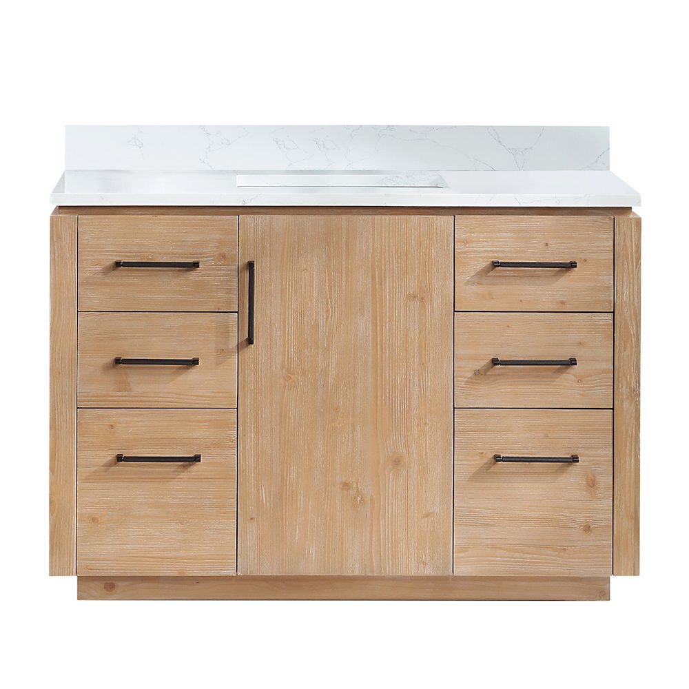 San 48" Free-standing Single Bath Vanity in Fir Wood Brown. Picture 2