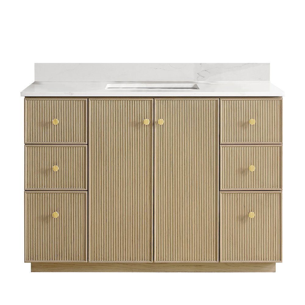 Oza 48" Free-standing Single Bath Vanity in Aged Natural Oak. Picture 2