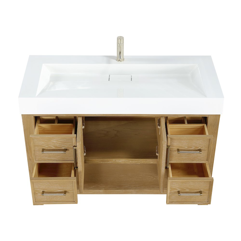Vera 48" Free-standing Single Bath Vanity in Washed Ash Grey. Picture 16
