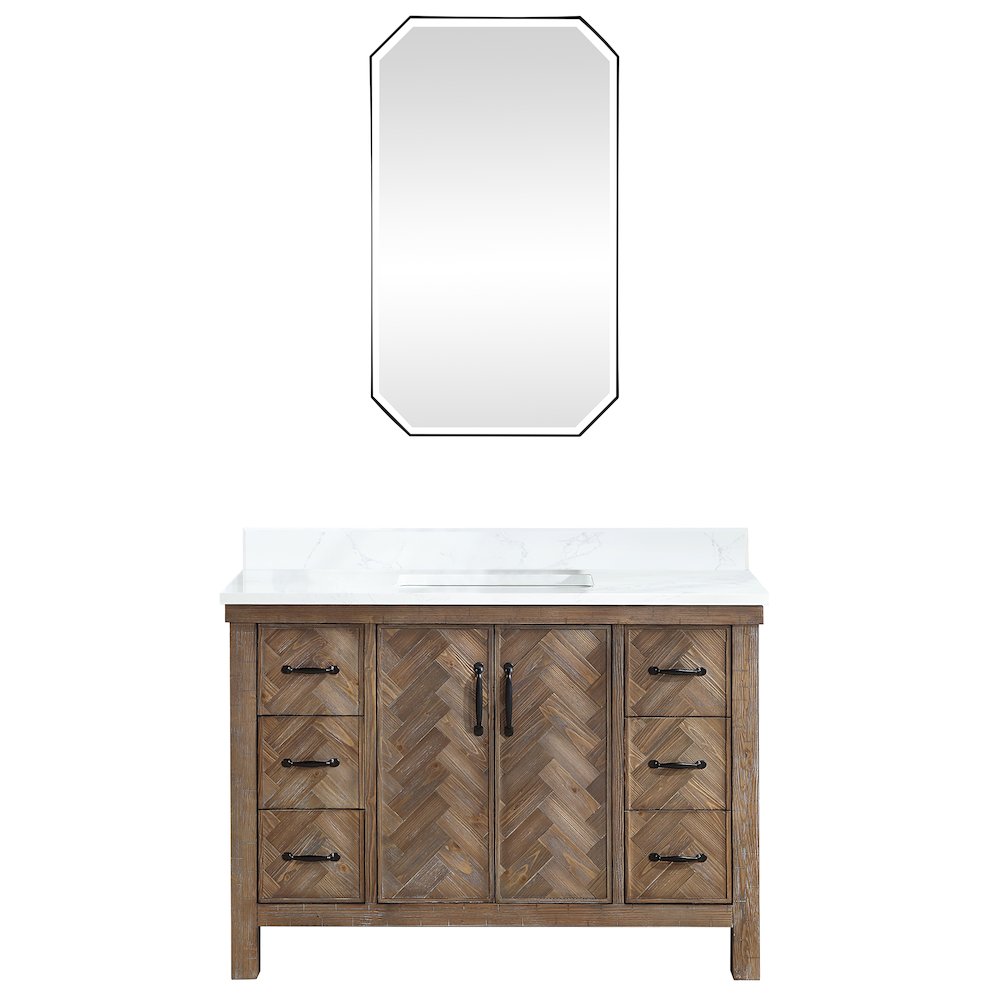 Javier 48" Free-standing Single Bath Vanity in Spruce Antique Gray. Picture 2