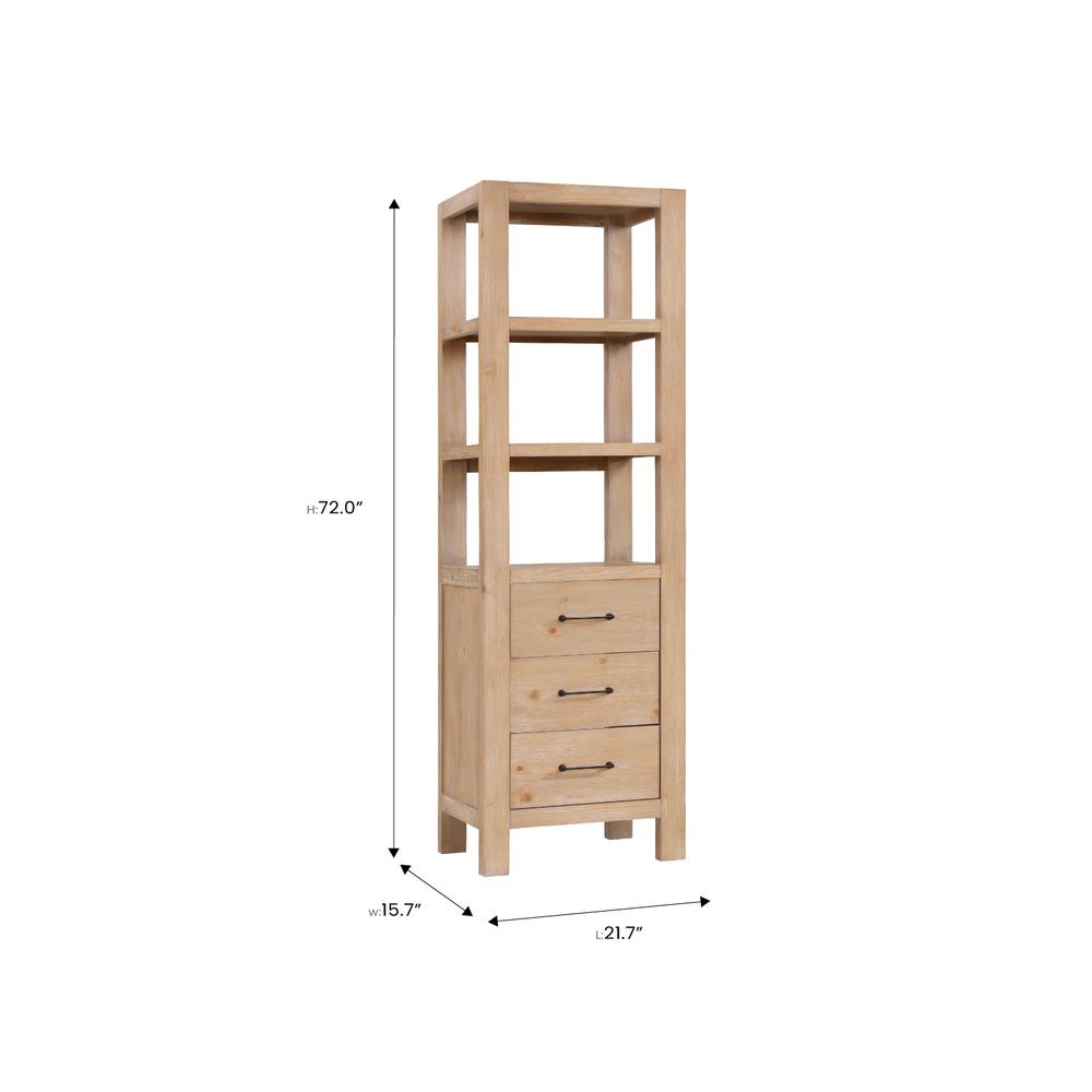 León 22in. Brown Storage Cabinet for Bathroom, Kitchen and Living Room. Picture 13