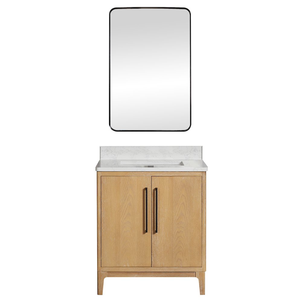 Gara 30" Free-standing Single Bath Vanity in Washed Ash Grey. Picture 2