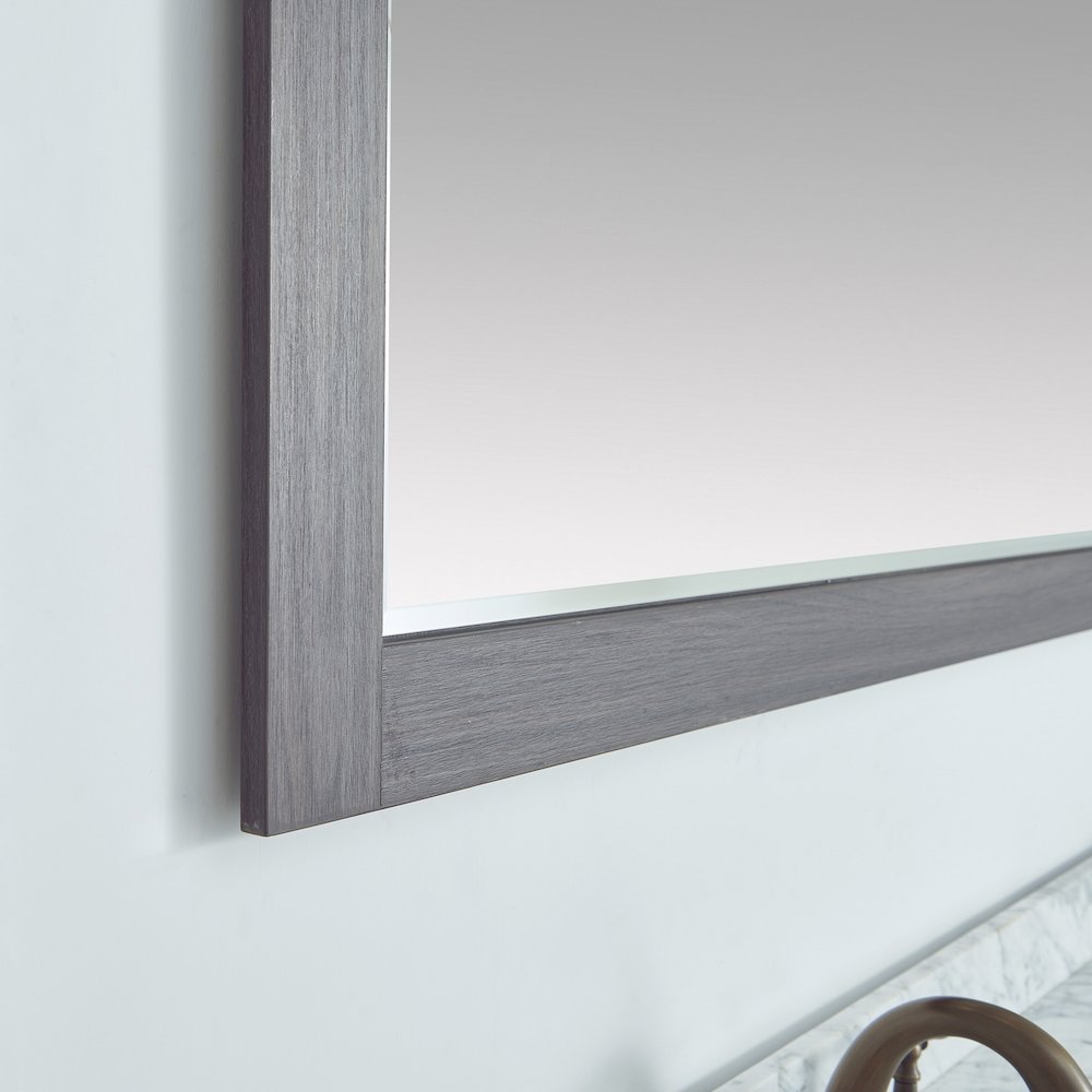 Cortes 72" Rectangular Bathroom Vanity Barndoor Wall Mount Mirror in Oak. Picture 3