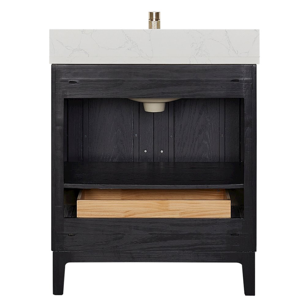 Gara 30" Free-standing Single Bath Vanity in Fir Wood Black. Picture 13