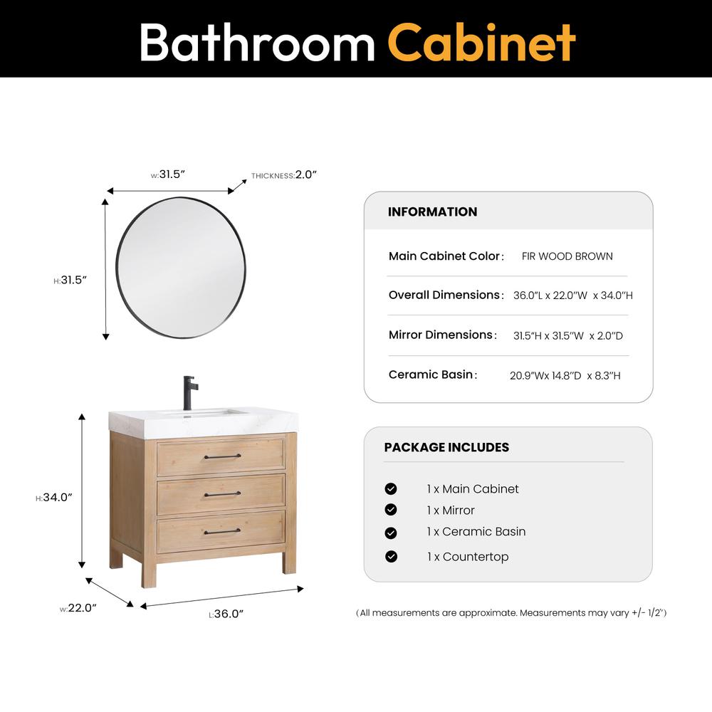 Free-standing Single Bathroom Vanity with Composite top and Mirror. Picture 14