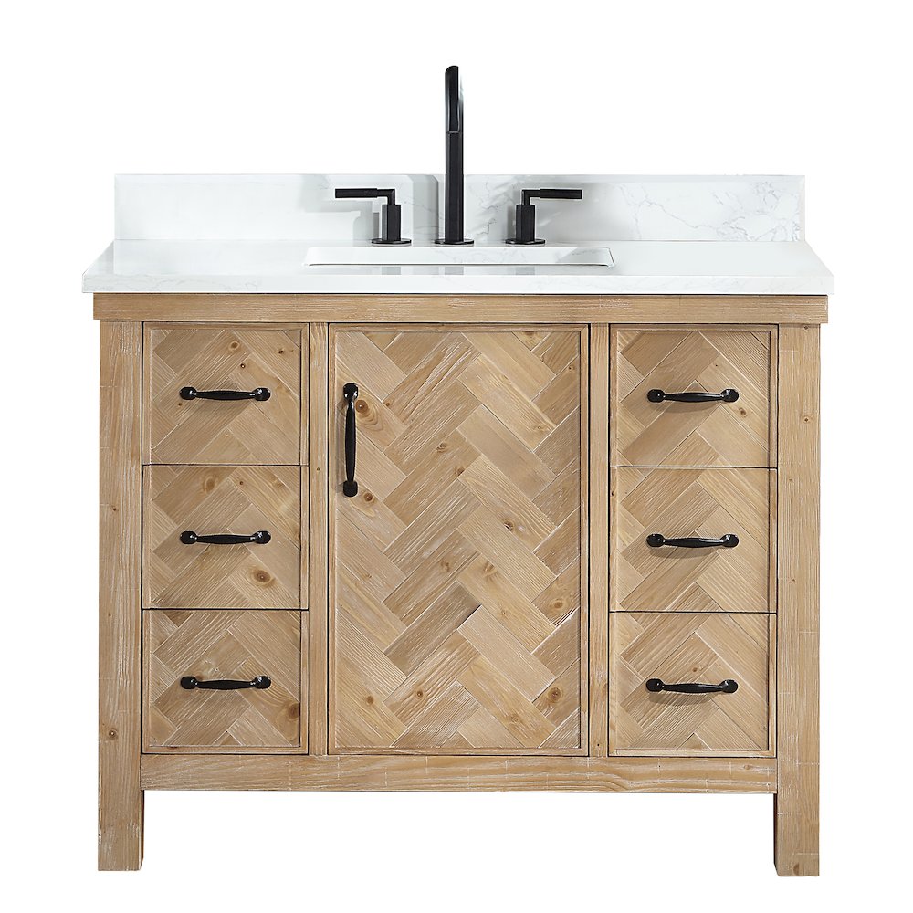Javier 42" Free-standing Single Bath Vanity in Spruce Antique Brown. Picture 5