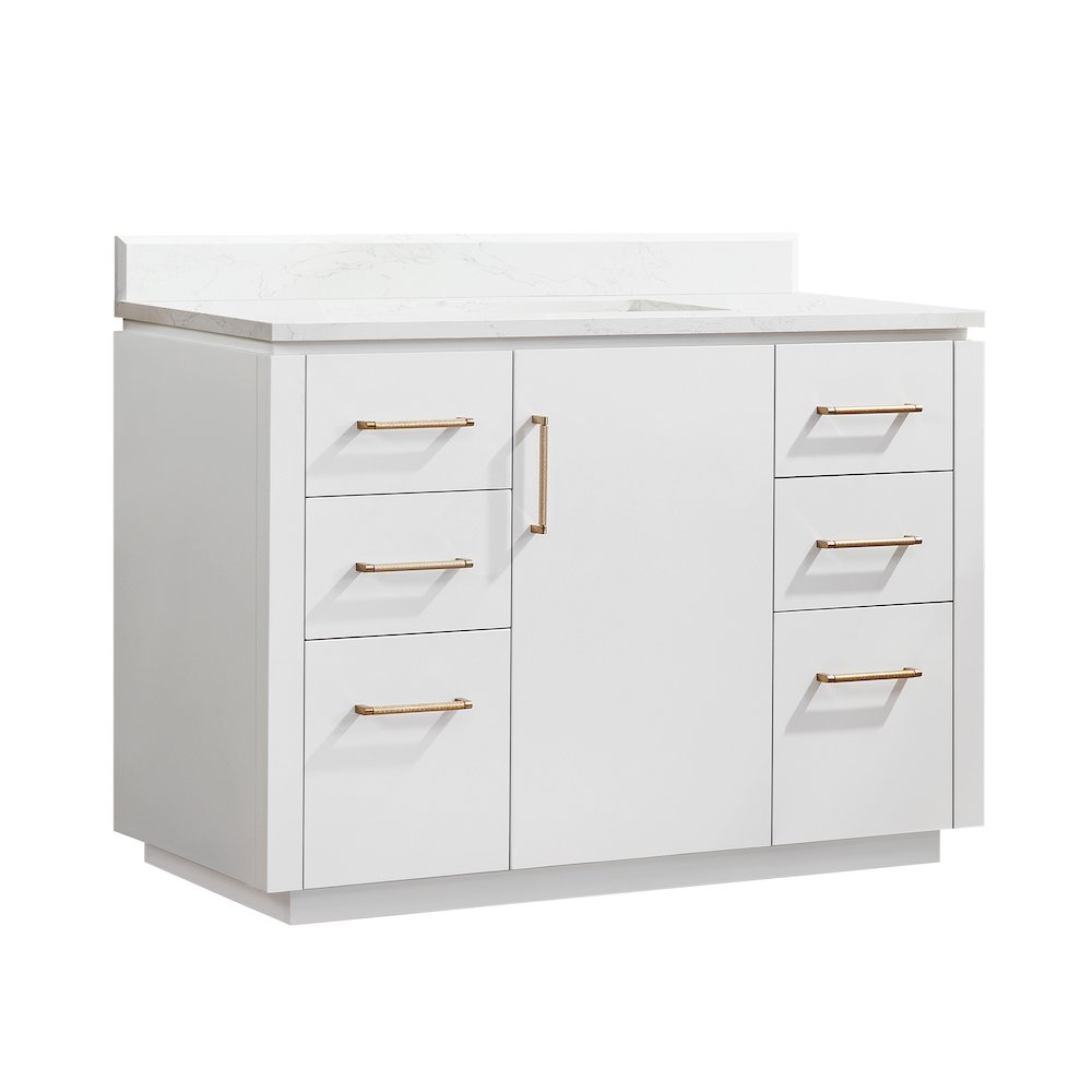 San 48" Free-standing Single Bath Vanity in White. Picture 2