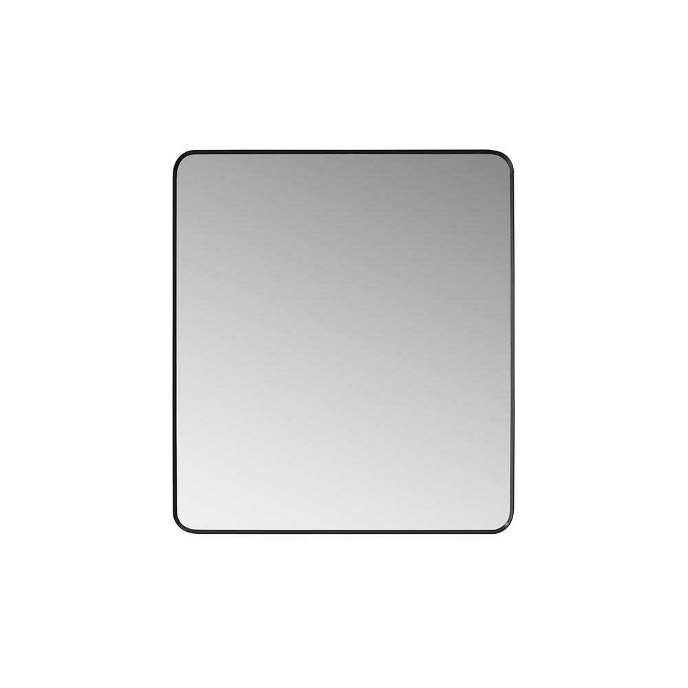 Mutriku 32 in. W x 36 in. H Rectangle Metal Wall Mirror in Brushed Black. Picture 1
