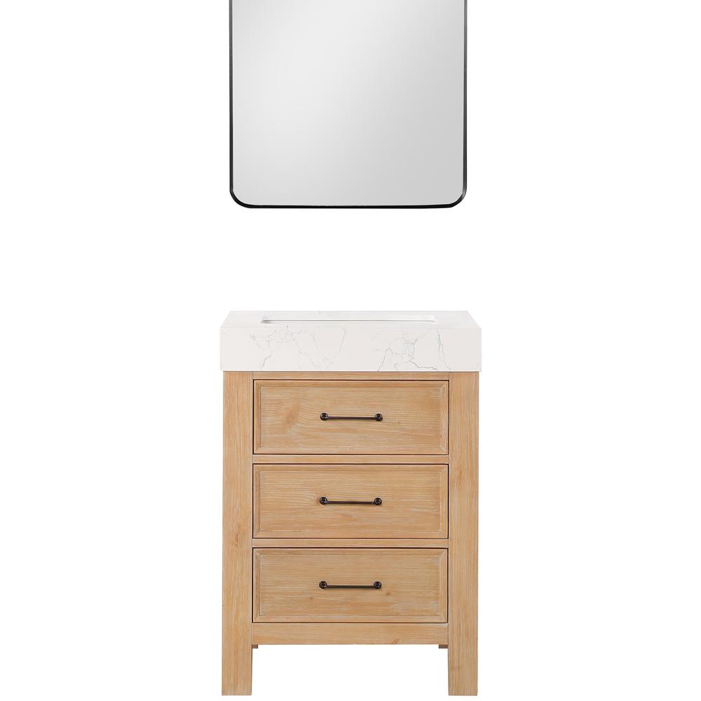 Free-standing Single Bathroom Vanity with Composite top and Mirror. Picture 2