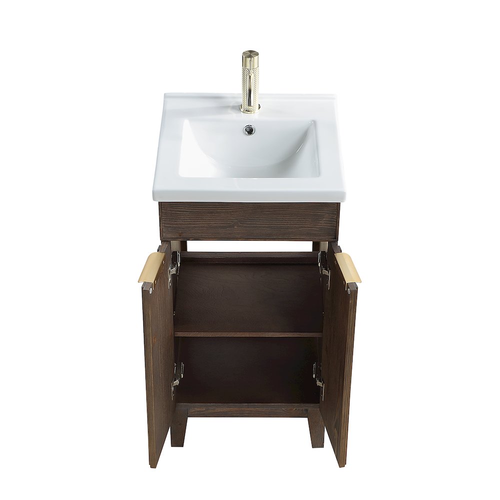 Palos 18" Free-standing Single Bath Vanity in Spruce Aged Brown. Picture 10