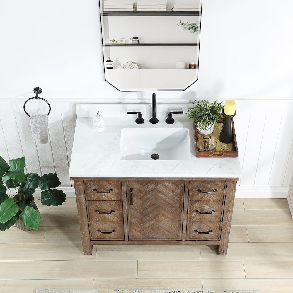 Javier 42" Free-standing Single Bath Vanity in Spruce Antique Gray. Picture 5