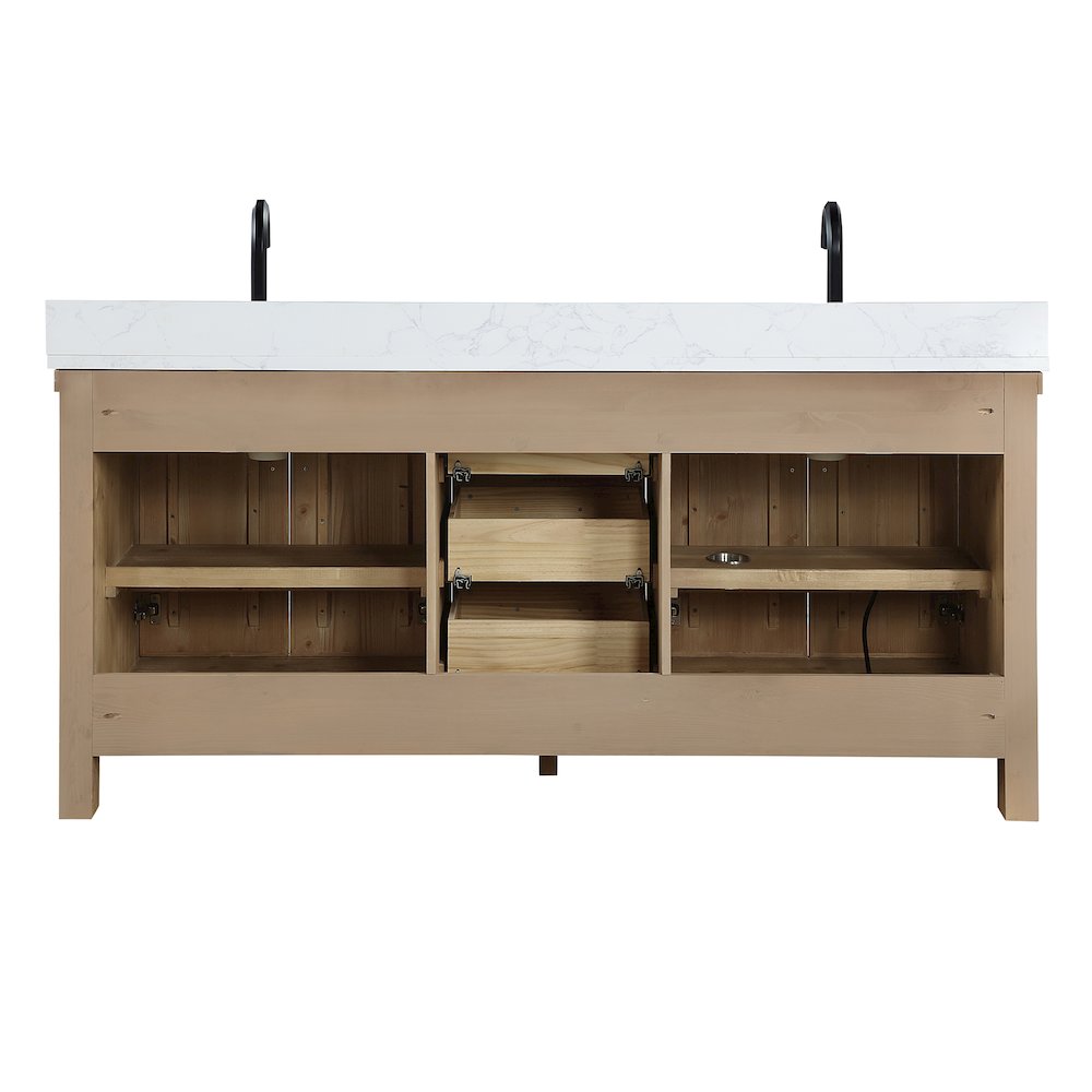 Javier 72" Free-standing Double Bath Vanity in Spruce Antique Brown. Picture 16