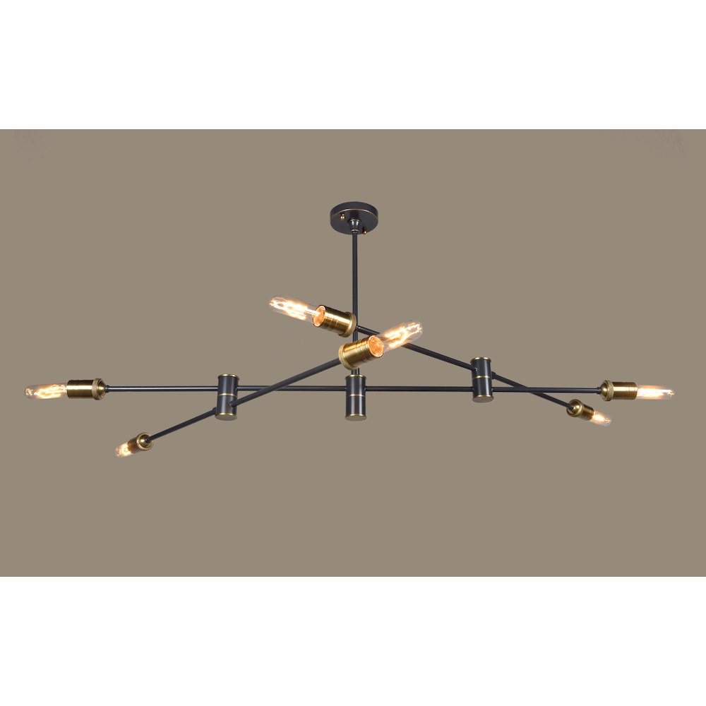 Starlette Pendant Fixture, Antique Bronze and Brass Finish With Adjustable Arms. Picture 2