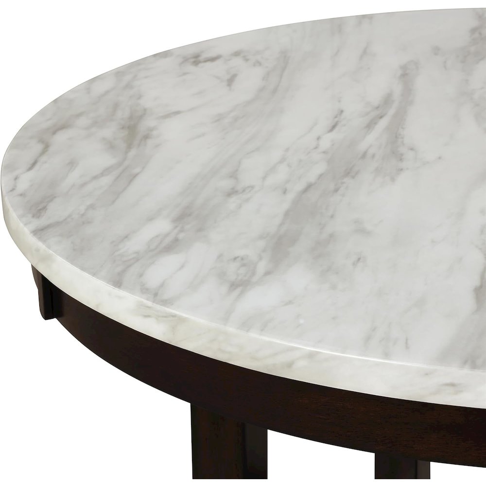 Celeste 5-Pc Faux Marble Round Dining Set  4 Chair-Gray. Picture 5