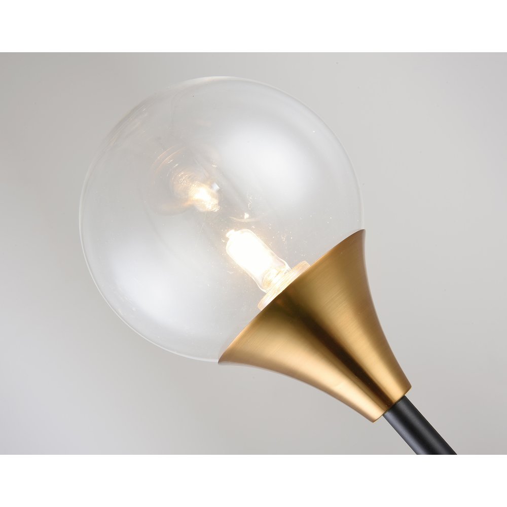 2-Light Black And Gold Metal With Clear Glass Shades. Picture 3