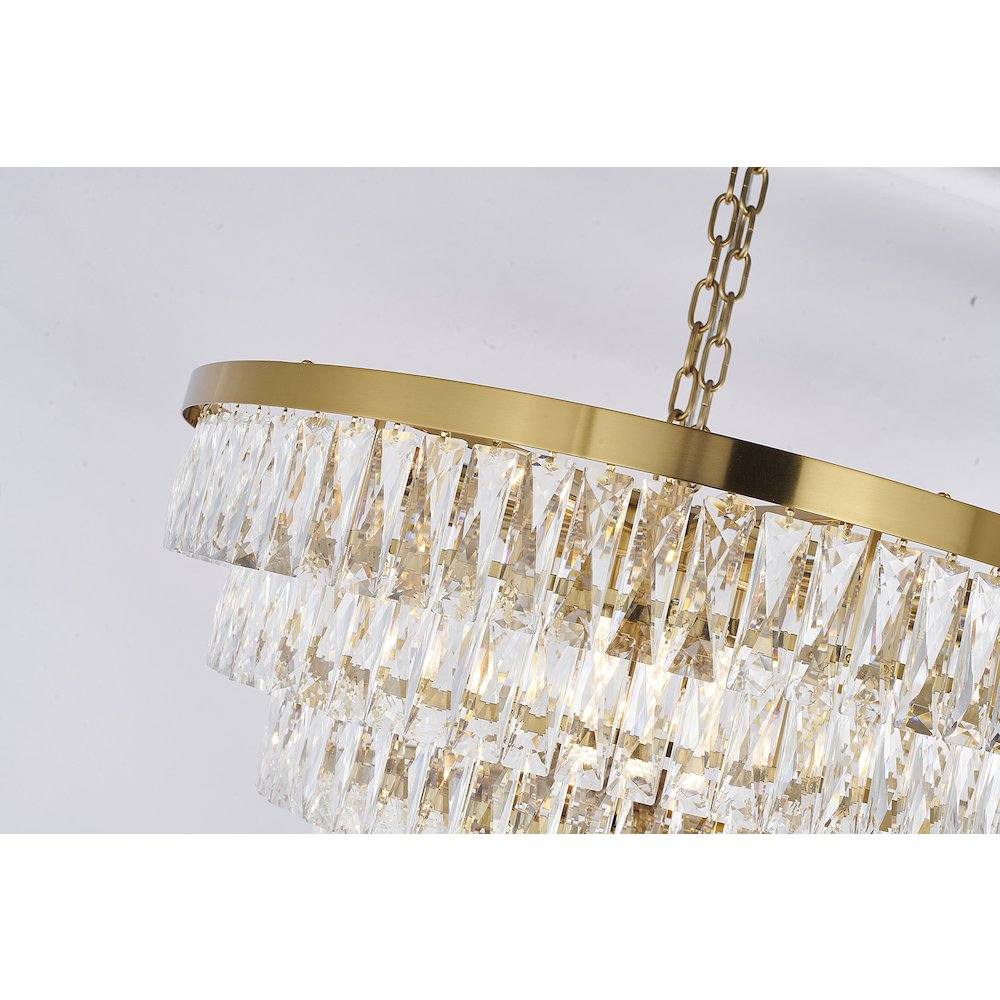 27-Light Gold Chandelier With Clear Crystals. Picture 5