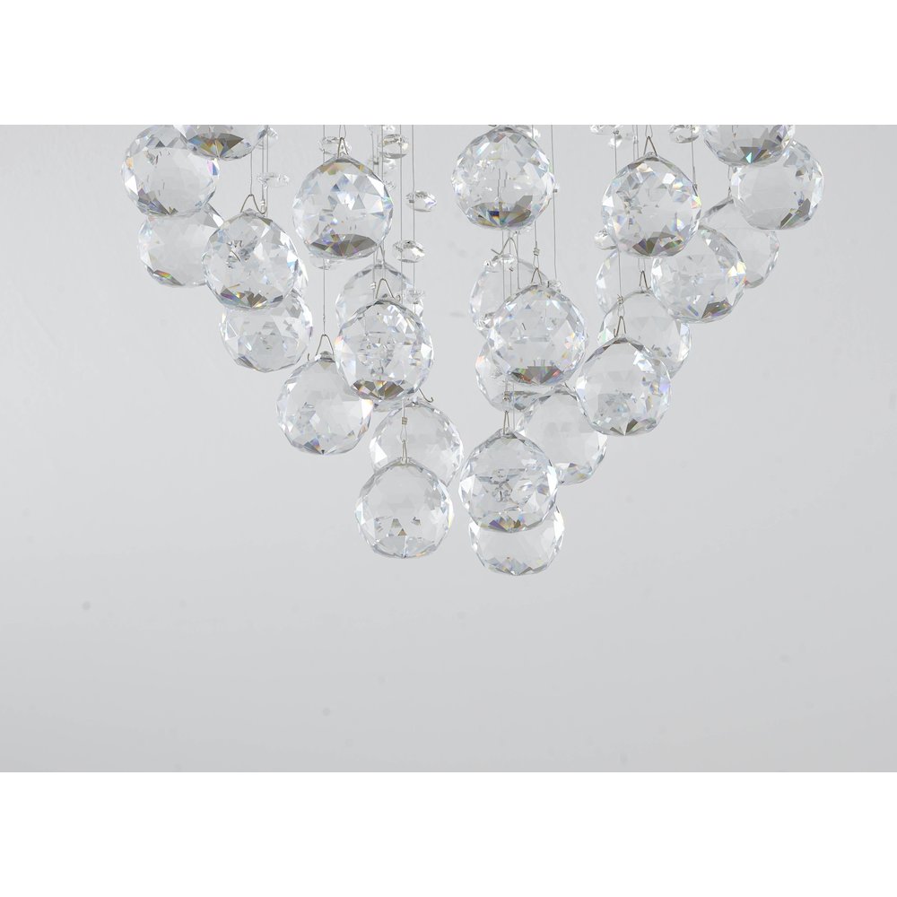3-Light Chrome Flush Mount With Clear Crystals. Picture 4