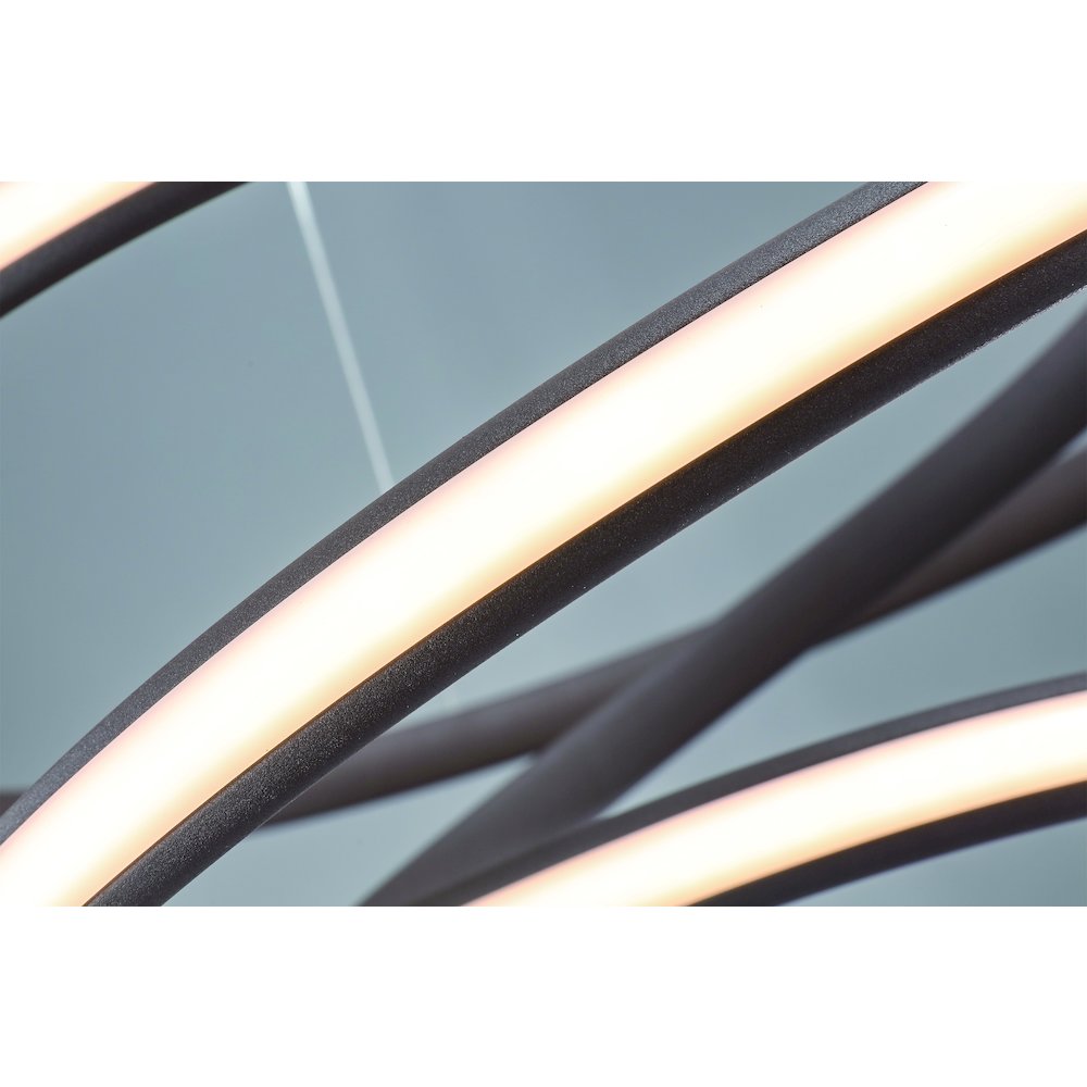 4-Light Dimmable Satin Coffee LED Chandelier With White Acrylic Diffusers. Picture 3