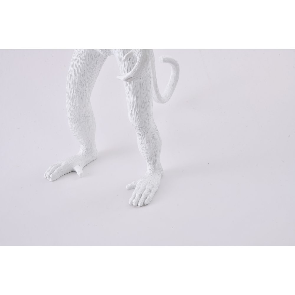 1-Light White Standing Resin Monkey Table Lamp. Picture 3
