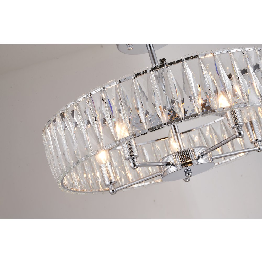 5-Light Chrome Chandelier With Clear Crystals. Picture 4