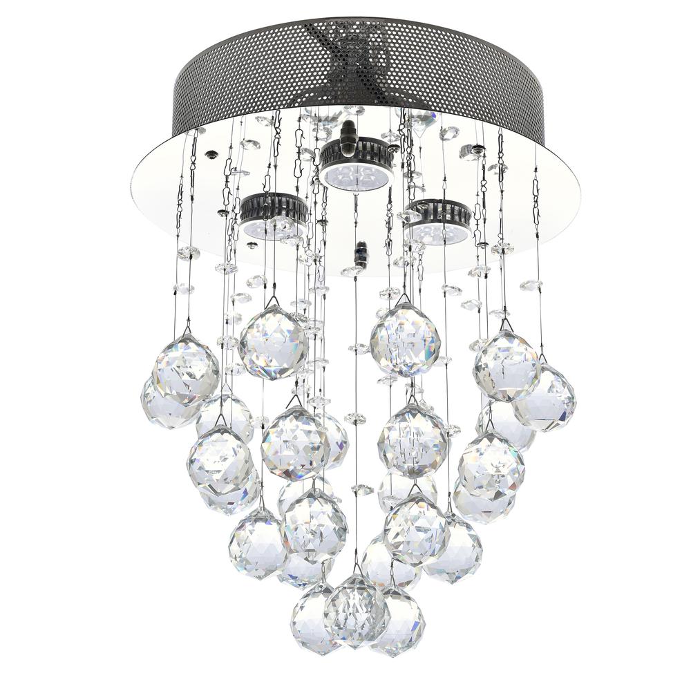 Flush Mount Chrome Metal & Crystal. Picture 2