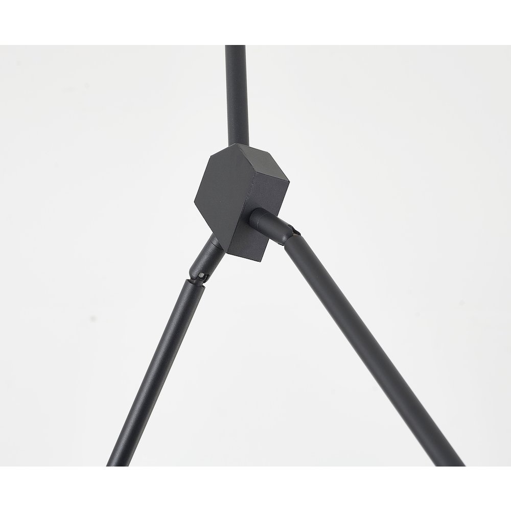 8-Light Black LED Chandelier With Accent Shades. Picture 5