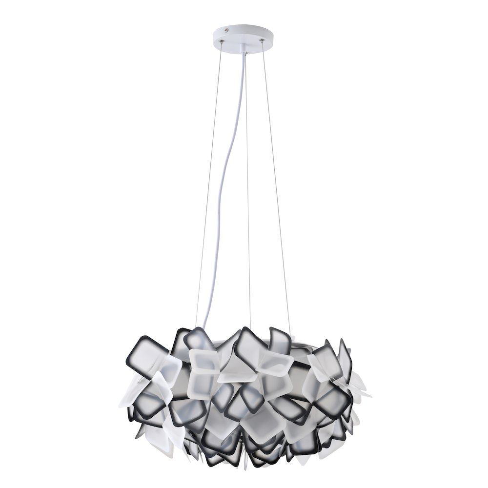 1-Light White And Black Acrylic Cloud LED Chandelier. Picture 2