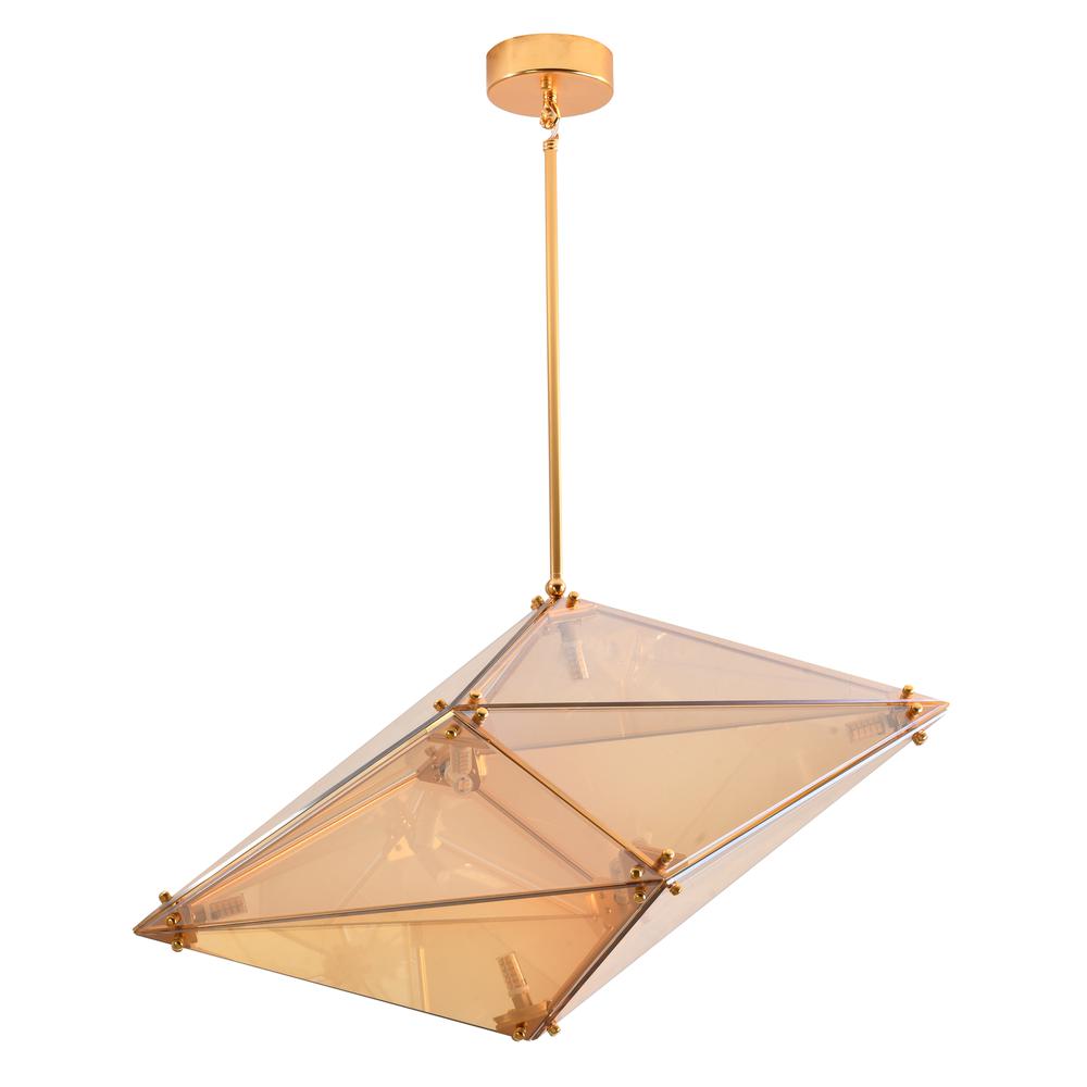 Chandelier Gold Metal & Glass. Picture 2
