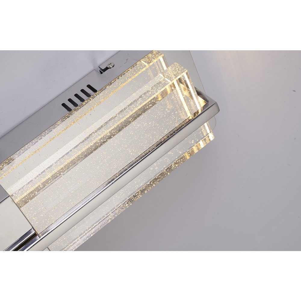 1-Light Chrome LED Wall Sconce With Clear Bubble Glass Shade. Picture 4