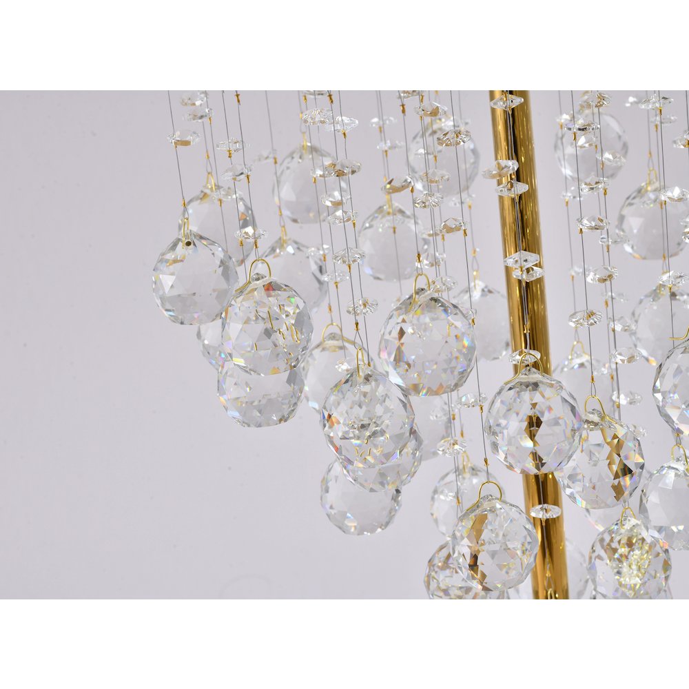 3-Light Gold Table Lamp With Clear Crystals. Picture 4