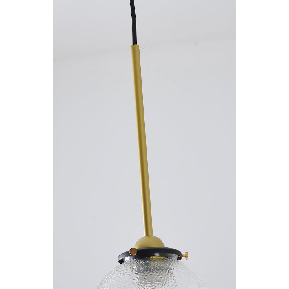 1-Light Gold Plated Single Pendant With A Clear Glass Shade. Picture 5