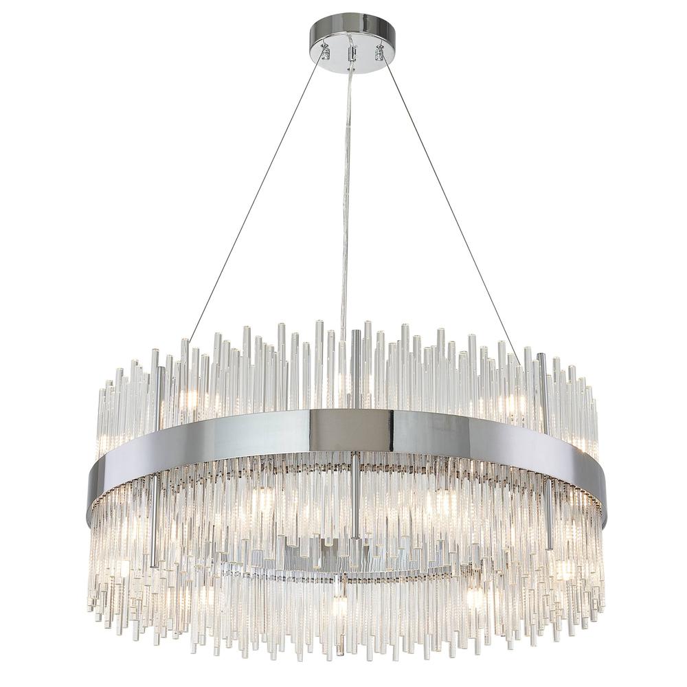 Chandelier Chrome Metal & Glass. Picture 1