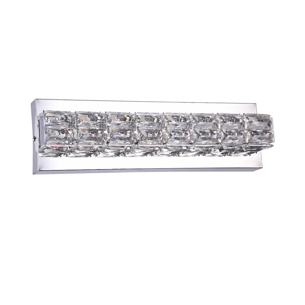 1-Light Chrome Wall Sconce With Clear Crystal Accents. Picture 2