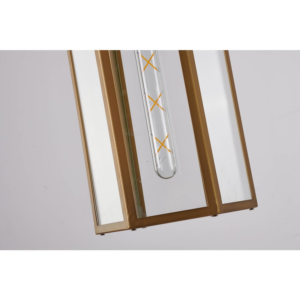 1-Light Brass Outdoor Pendant With A Clear Glass Shade. Picture 3