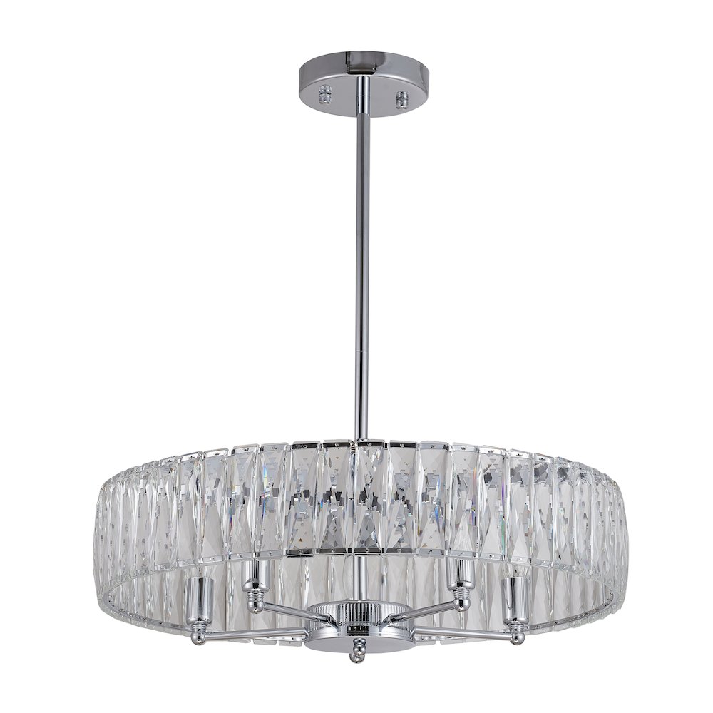 5-Light Chrome Chandelier With Clear Crystals. Picture 2