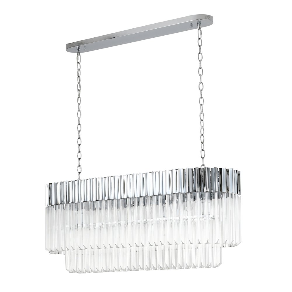 12-Light Chrome Chandelier With Clear Crystals. Picture 2