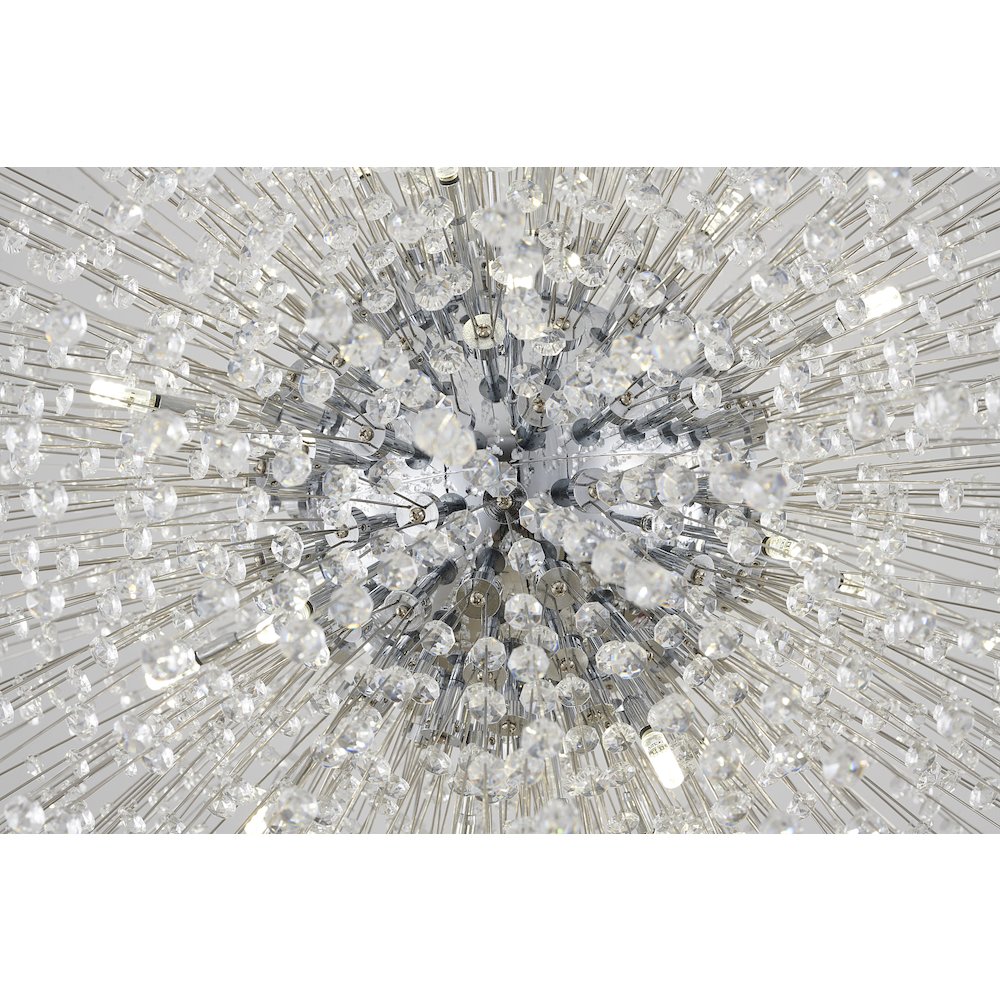 22-Light Chrome Chandelier With Clear Crystals. Picture 3