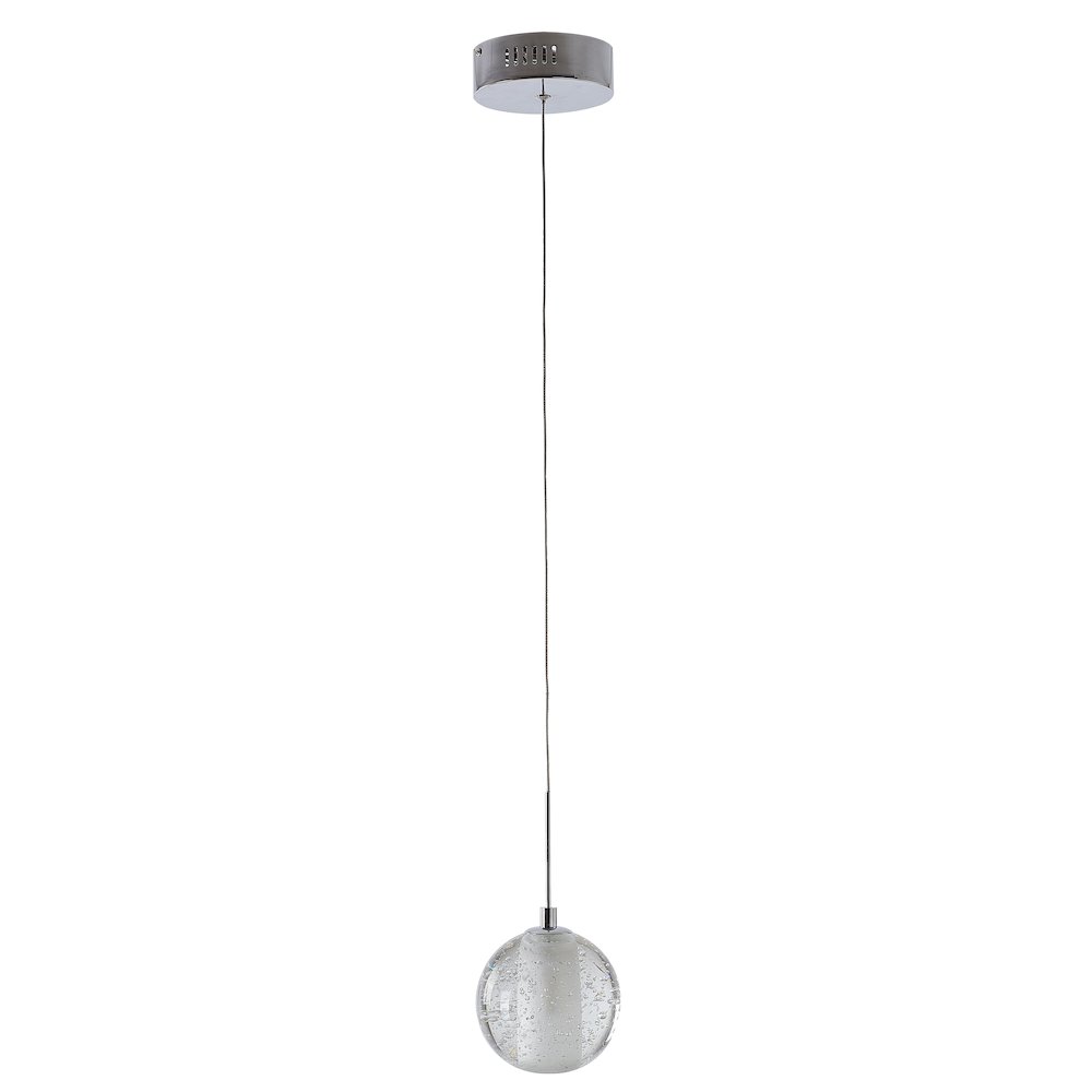 1-Light Chrome Single Pendant With A Clear Bubble Shade. Picture 2