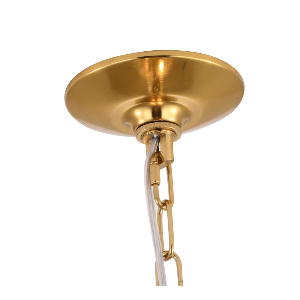 4-Light Antique Brass Metal Chandelier With Clear Crystals. Picture 5