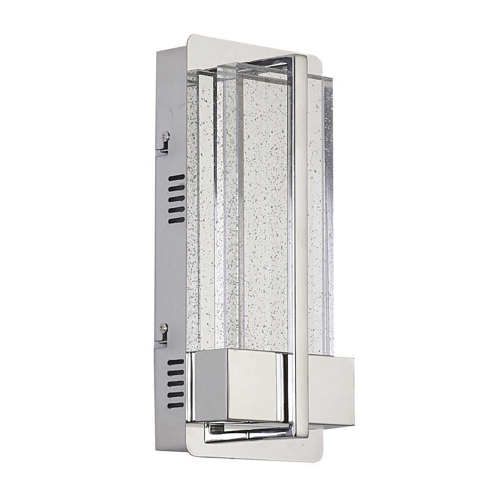1-Light Chrome LED Wall Sconce With Clear Bubble Glass Shade. Picture 2