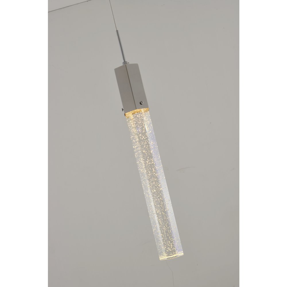 1-Light Chrome Single Pendant With A Clear Bubble Crystal. Picture 5