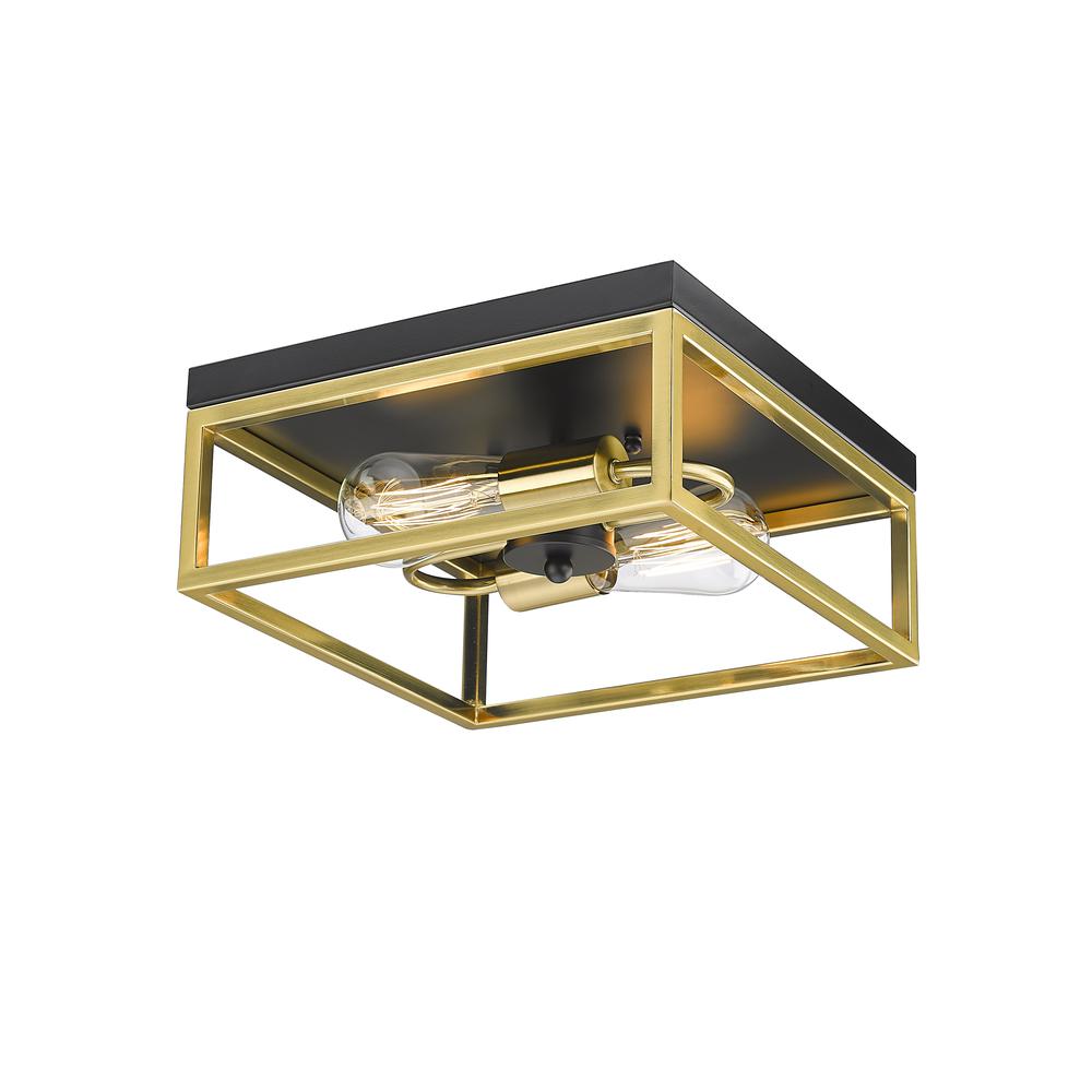 Flush Mount Black & Gold Iron. Picture 1